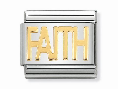 Nomination - 030107 28 - Classic - FAITH - Schriftzug - Gold