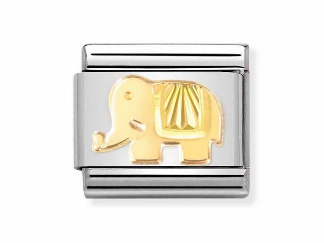 Nomination 030149 50 Classic SYMBOLE Edelstahl & Gold 750 - Elefant + diamantiert
