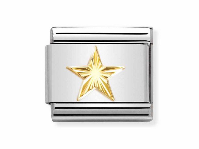 Nomination 030149 55 Classic SYMBOLE Edelstahl & Gold 750 - Stern + diamantiert