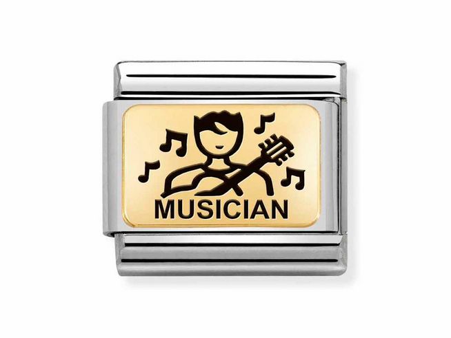 Nomination Classic Gold 030166 11 - Edelstahl & Gold 585 charm - Musiker