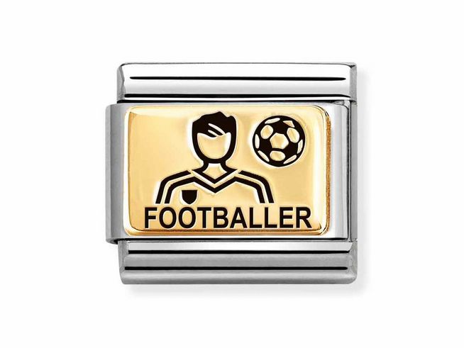 Nomination Classic Gold 030166 47 - Fussballer - Emaille