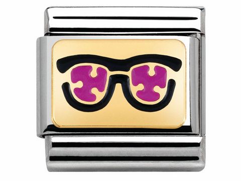Nomination 030284 04 CLASSIC Edelstahl - Email + Gold - Brillen mit Kgelchen - rosa