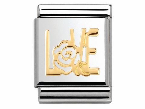 Nomination 032105 29 - Big DAILY LIFE - LOVE Versailles Schriftzeichen - Gold