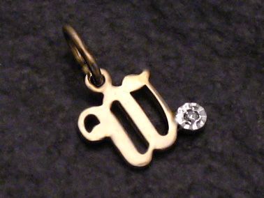 W - Gold 333 Buchstaben / Initialen Anhnger -Diamant-