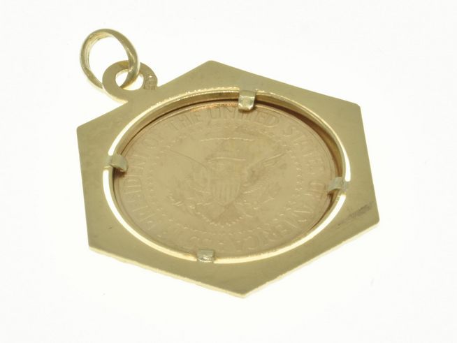 Mnzfassung Anhnger - diamantiert - 20,5 mm max. Mnzen Durchmesser - 585 Gold