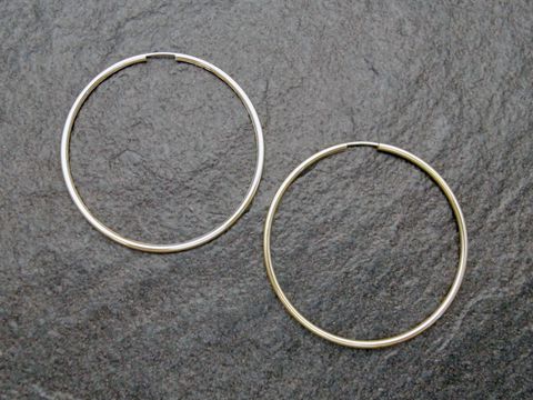 Gold Creolen 5 cm - Gold 333 - 2 mm - Ohrringe