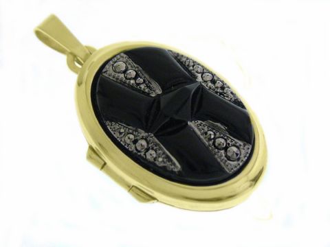 Black design - Medaillon mit Cabochon - Gold 585