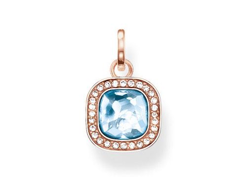 Thomas Sabo PE687-635-1 Anhnger - Sterling Silber - verg. Rosgold - synth. Spinell - Zirkonia - blau