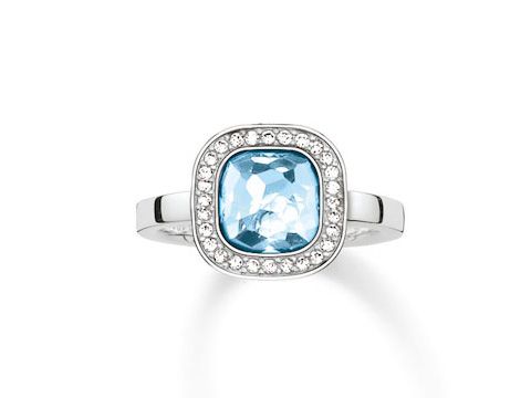 Thomas Sabo TR2029-059-1-54 Ring - Sterling Silber - synth. Spinell - Zirkonia - blau - Gr. 54