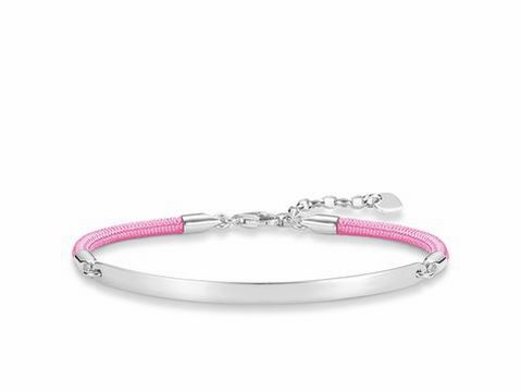 Thomas Sabo LBA0031-173-9-L19,5v Love Bridge Armband 16,5-19,5cm Silber - Nylon pink