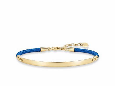Thomas Sabo LBA0032-848-32-L19,5v Love Bridge Armband 16,5-19,5cm Silber verg. Gold - Nylon blau