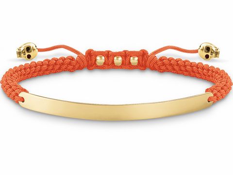 Thomas Sabo LBA0050-848-8-L21v Love Bridge Armband 15-21cm Silber verg. Gold - Nylon orange