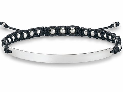 Thomas Sabo LBA0051-173-11-L21v Love Bridge Armband 15-21cm Silber - Nylon schwarz