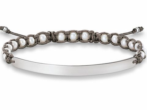 Thomas Sabo LBA0053-170-14-L21v Love Bridge Armband 15-21cm Silber - Zuchtperle - Nylon wei