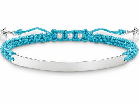 Thomas Sabo LBA0059-173-1-L21v Love Bridge Armband 15-21cm Silber - Nylon blau