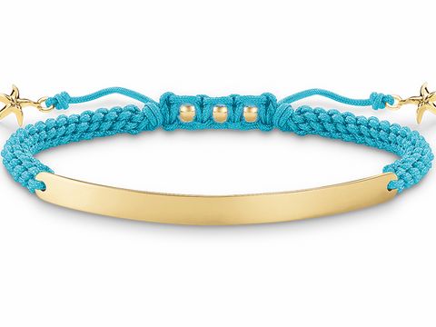 Thomas Sabo LBA0060-848-1-L21v Love Bridge Armband 15-21cm Silber verg. Gold - Nylon blau