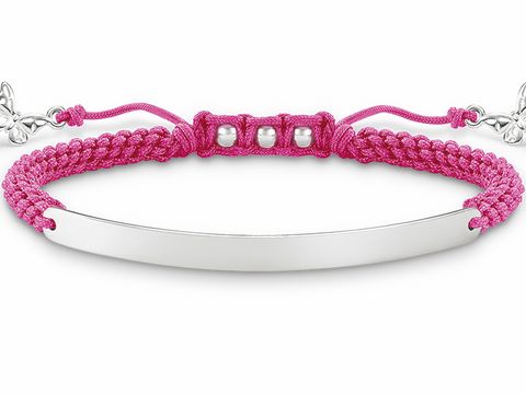Thomas Sabo LBA0063-173-9-L21v Love Bridge Armband 15-21cm Silber - Nylon pink