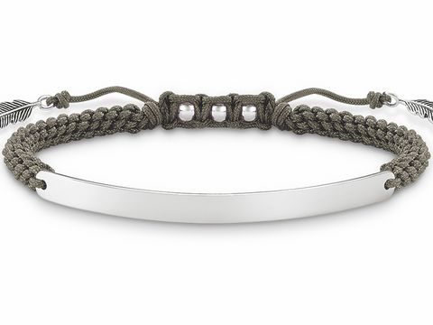 Thomas Sabo LBA0071-907-5-L21v Love Bridge Armband 15-21cm Silber geschw. - Nylon grau