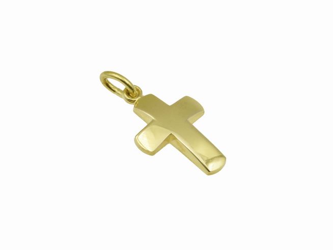 Kreuz Anhnger - plastisch - 585 Gelbgold - poliert