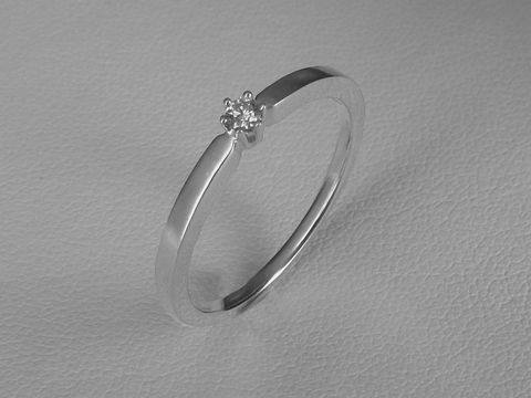 Verlobungsring - Weigold Ring - Brillant 0,05 ct. W/Vsi - Gr. 60 - 585 Weigold