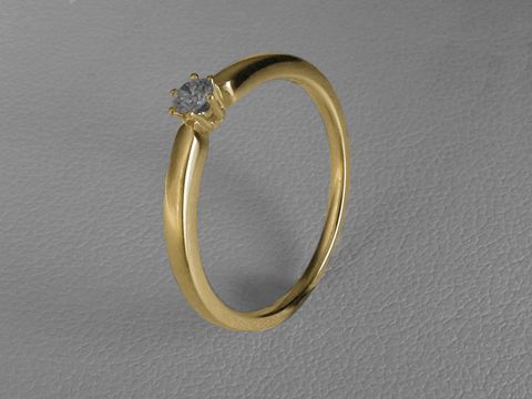 Verlobungsring - Gold Ring - Brillant 0,10 ct. W/Si - Gr. 60 - 585 Gold