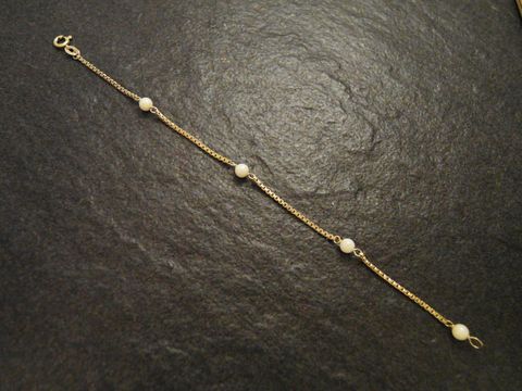 Perlenarmband 13-19 cm Baby Geschenkidee - Zuchtperlen - Gold 333