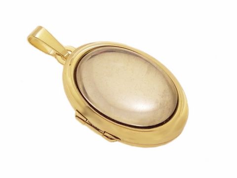 Glas in Mondstein Optik Cabochon - Gold 333 Medaillon