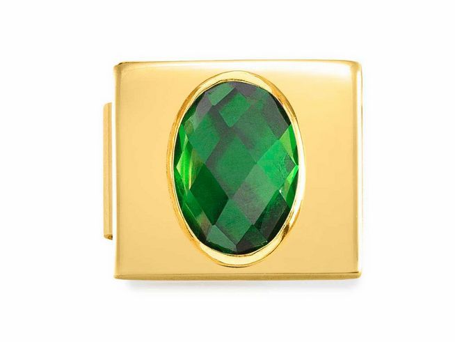Nomination Classic GLAM Link Zirkonia FACETED Edelstahl Gelbgold - 230606 03 - GREEN
