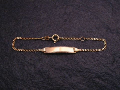Armband mit Gravurplatte - Gold 585 Lnge 16 cm PANZER