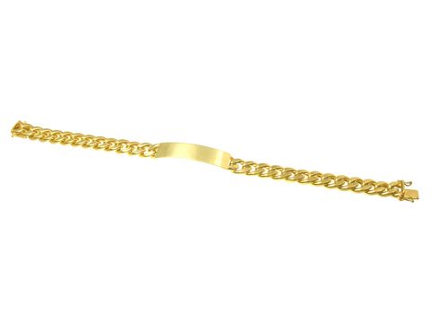 UNISEX Gold Armband mit Gravurplatte - Gold 585 - 23 cm
