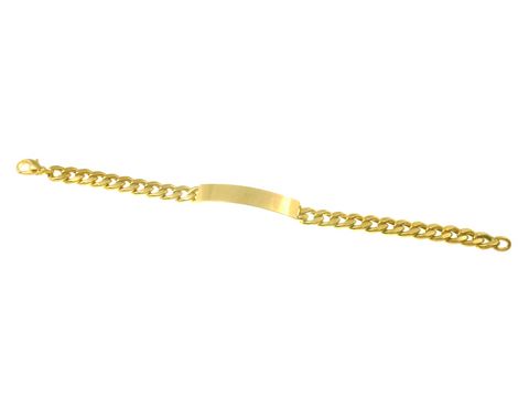 Damen Gold Armband mit Gravurplatte - GRAVUR - 21 cm