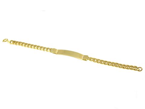 Schnes Gold Armband mit Gravurplatte - GRAVUR - 21,5cm