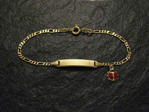 Gold Gravur Armband - Marienkäfer - bis 16 cm - Gravurarmband 43060
