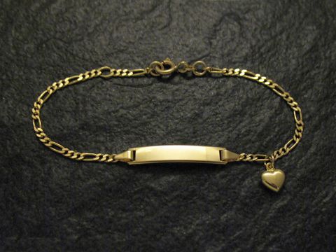 Gravur Armband Gold 585 - Herz poliert - bis 16 cm Gravurarmband