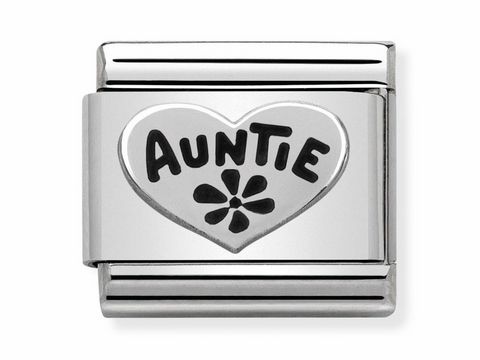Nomination 330101 17 - Herz Auntie -Tante- OXIDIERTE SYMBOLE SilverShine Classic