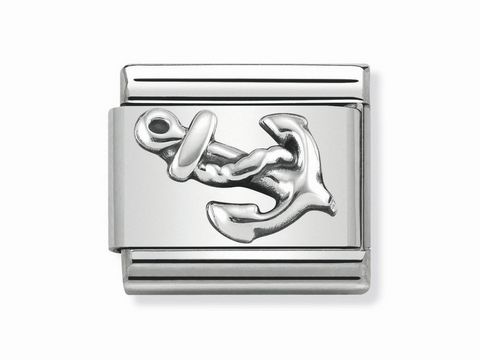 Nomination - 330101 27 - Classic - Anker - oxidierte Symbole - Silber