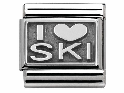 Nomination - SilverShine 330102 22 Classic Edelstahl + Silber 925 - I love ski