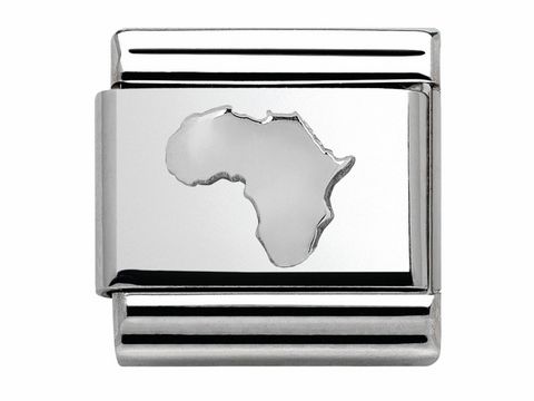 Nomination - 330107 01 - Classic - Karte Afrika - Silber - GEOGRAPHIE