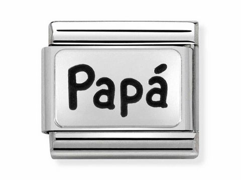 Nomination 330109 08 - Classic - Papa - OXIDIERTE PLAKETTE - Silver Shine