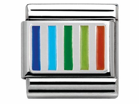 Nomination - SilverShine 330206 11 Classic aus Edelstahl - Emaille + Silber 925 - senkrechte Linien