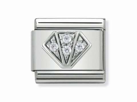 Nomination - 330304 32 - Classic - Diamant mit Zirkonia Wei - Silber