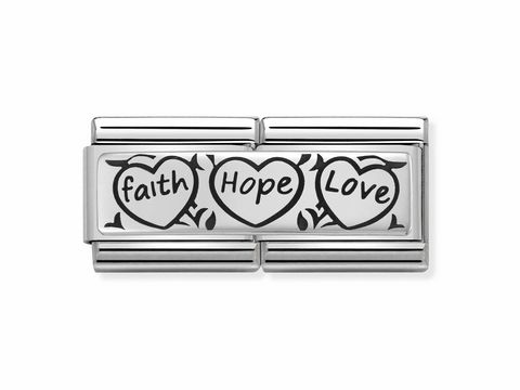 Nomination - 330710 11 - Faith Hope Love - mit Gravur - SilverShine Classic