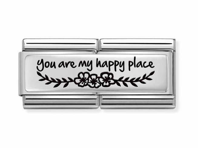 Nomination Classic Silber 330711 06 - Edelstahl - Sterling Silber charm - Double - You are my happy place