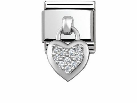 Nomination 331800 01 Classic CHARMS Edelstahl + Silber - Herz