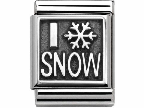 Nomination - SilverShine 332111 07 BIG aus Edelstahl + Silber 925 - I love snow