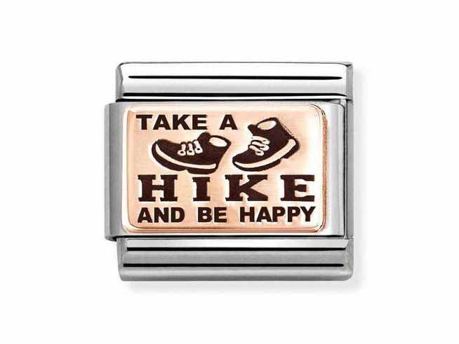 Nomination Classic Rosgold 430111 20 - Take a hike and be happy - Emaille