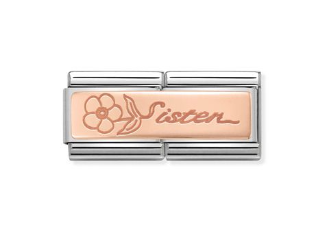 NOMINATION Classic - Rosgold  430710 15 - Sister mit Blume