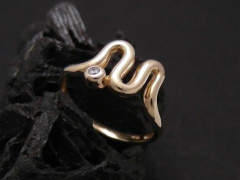 Gold Ring - symbolisch - Gold 585 - Zirkonia - Goldring - Gr. 55