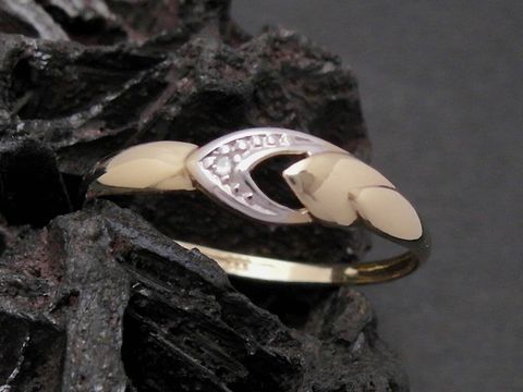 Gold Ring - ausdrucksstark - Gold 333 bicolor - Diamant - Goldring - Gr. 60