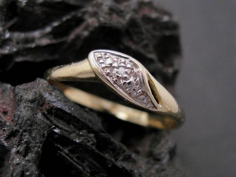 Gold Ring - verfhrerisch - Gold 585 bicolor - Diamant - Goldring - Gr. 48